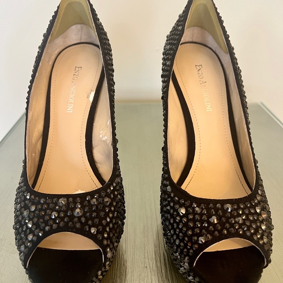 Enzo Angiolini Black Beaded Pumps size 7 1/2 - Picture 4 of 9